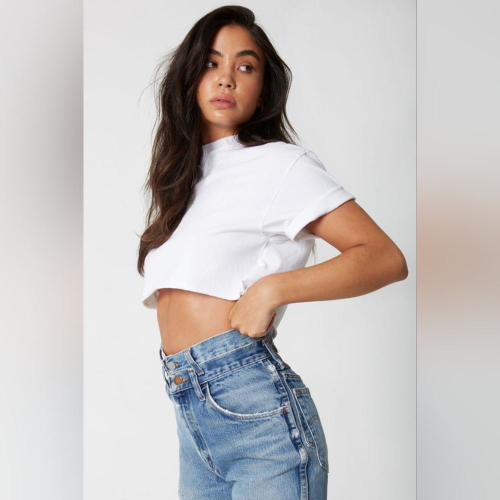 Joah Brown Cobain Cropped  Tee in White OS very Gently Used No Flaws - Picture 2 of 7